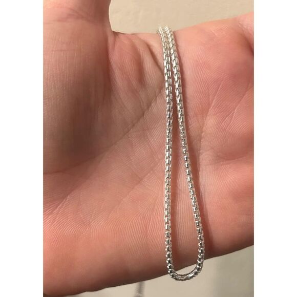 New Solid 925 Sterling Silver 2MM Round Box Chain Necklace 24” Chain - Picture 7 of 9